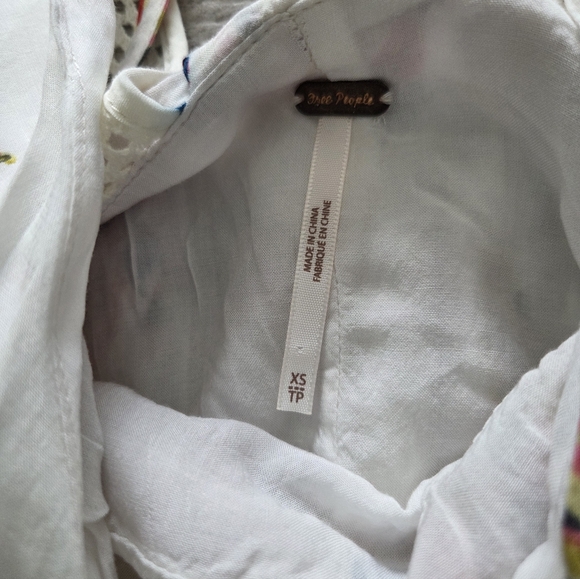 Free People Thought I Was Dreamin Plunging V-Neck Floral Mini Dress XS Babydoll - Picture 10 of 11